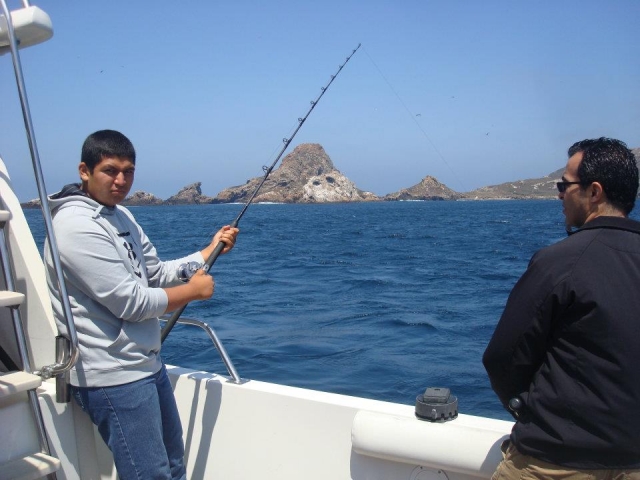 Pescando en el mar